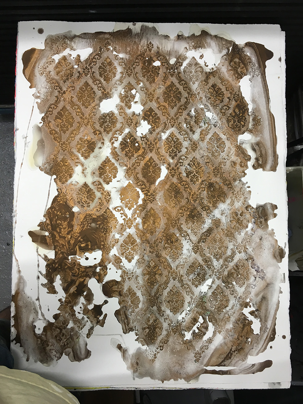 The original Decadence background forms the base layer for this unique print edition