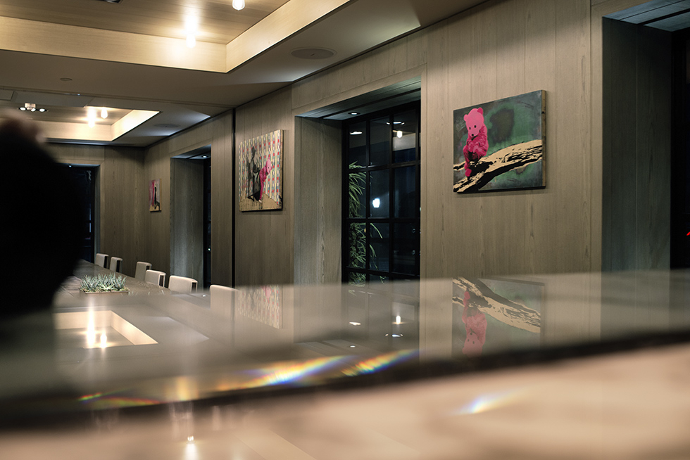 The Pink Bear is exhibited in Room 100 at Belgraves London