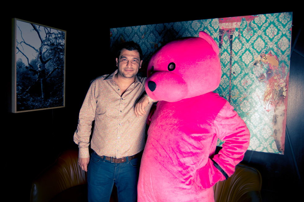 The Pink Bear meets the man himself, George Yaneff.